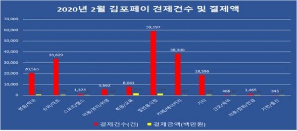 코로나19 2020년 2월 김포페이 사용현황 [김포시청 제공]